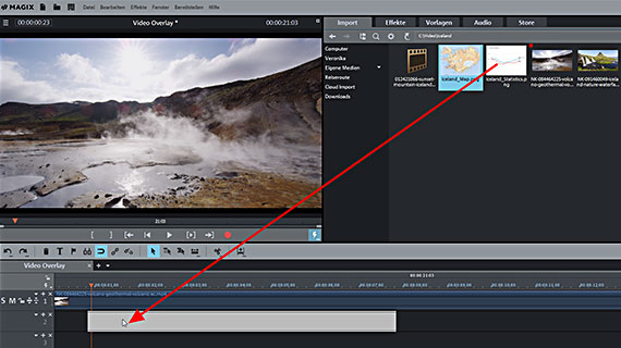 Video-Overlay: Import Video-Overlay per Drag & Drop laden