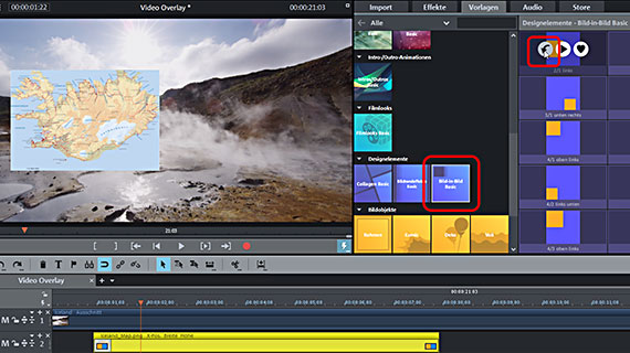 Video-Overlay: Vorlagen einfügen Vorlage für Video-Overlay
