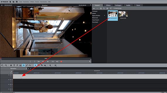 Video drehen: Import