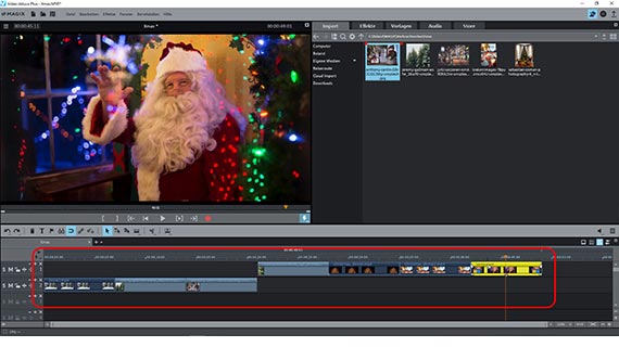 Weihnachtsvideos auf mehreren Spuren arrangieren