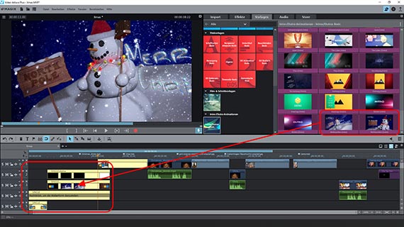 Weihnachts-Intro/Outro-Vorlagen Vorspann und Abspann aus Vorlagen erstellen