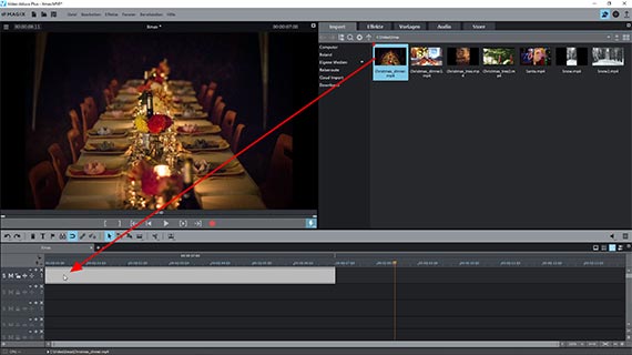 Drag & Drop von Weihnachtsvideos Weihnachtsvideo per Drag & Drop importieren
