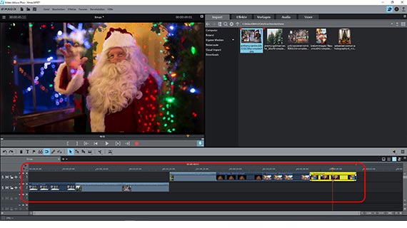 Arrangierte Weihnachtsvideos auf zwei Spuren Weihnachtsvideos auf mehreren Spuren arrangieren
