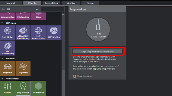 Align snap marker with transients