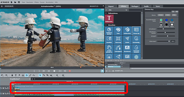 Animationsvideo: Hintergrund austauschen Chroma-Key-Effekt