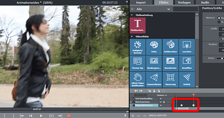 Keyframe-Animation Position & Größe an Bildposition anpassen