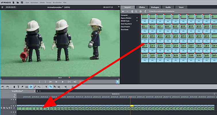 Fotoserie importieren Stop-Motion-Animationsvideo