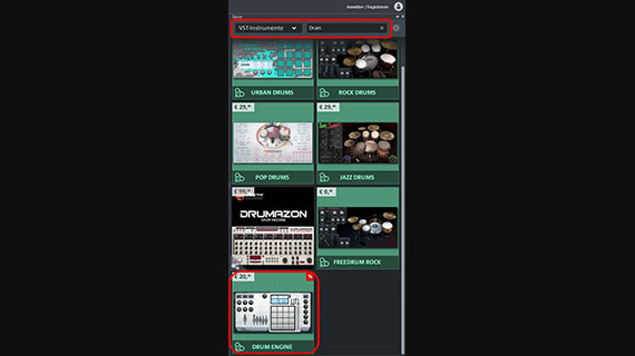 Drum Engine im angegliederten Store vorhören