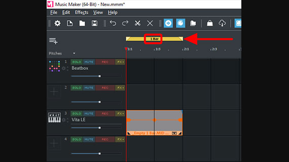 Load the Vita Sampler from the Media Pool using drag & drop