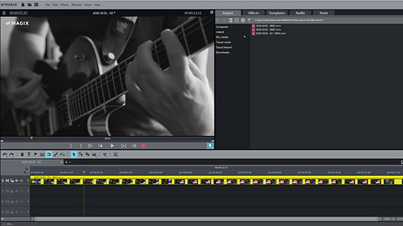 Schermopname in het projectvenster Video wordt na opname overgenomen in het project
