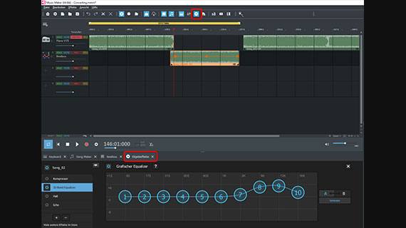 Treble increase with the equalizer