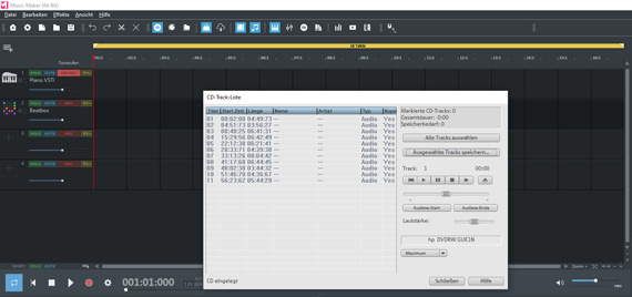 Audio-CD-Tracks importieren