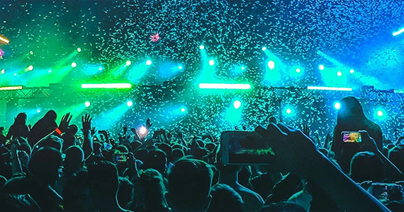 Dancing crowd in a club