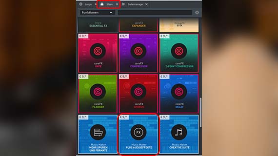 Das Modul "Plus Audioeffekte" im Store