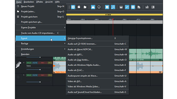 Dateiexport Eigene Musik im WAV- oder OGG-Format exportieren