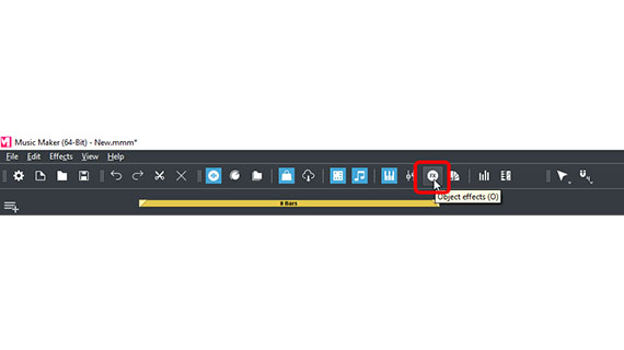 Toolbar "Object effects" Open object effects in the toolbar