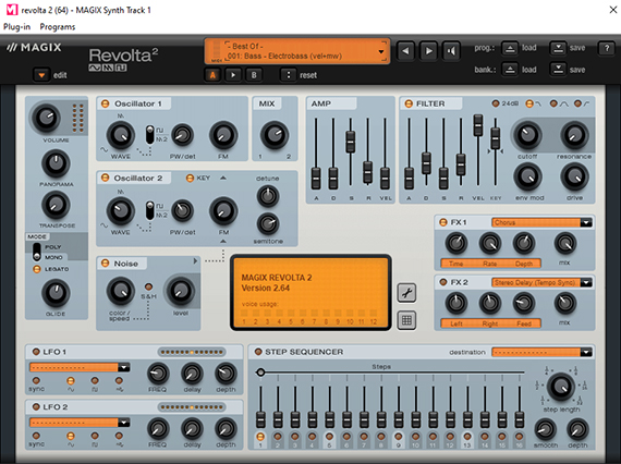 Let the software synthesizer "Revolta" play recorded melodies