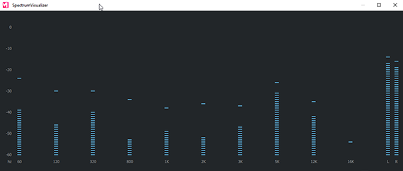 Screenshot of the MUSIC MAKER frequency analysis with SpectrumVisualizer