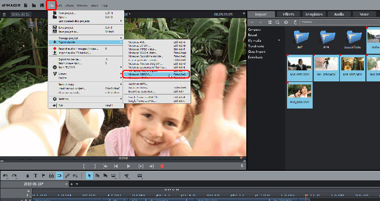 File export after color correction