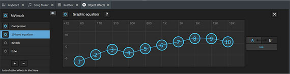 Graphic equalizer in the object effects