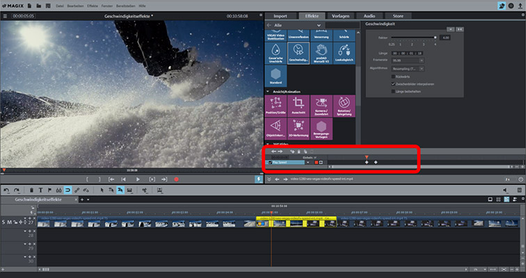Speed Ramp Keyframe-Animation
