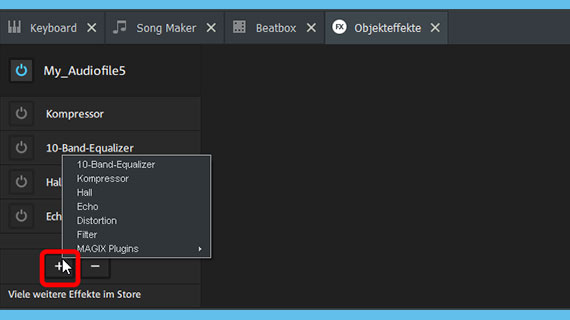 Objekteffekte für einzelne Loops Effekte auf ausgewählte Loops anwenden