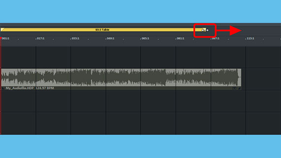 Abspielbereich per Drag & Drop verlängern
