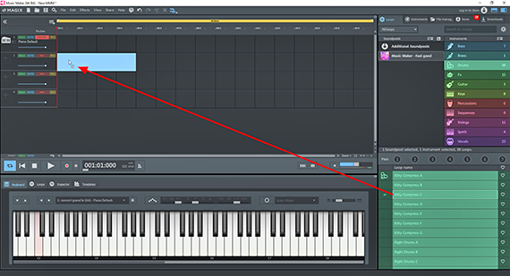 Dragging Soundpool loops from the Media Pool into an arrangement