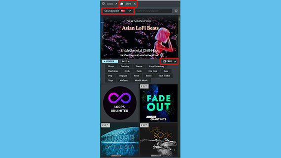 Kostenlose Soundpool-Loops Im Store weitere Soundpool-Loops installieren