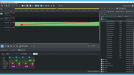 Song laden Song aus dem Dateimanager laden