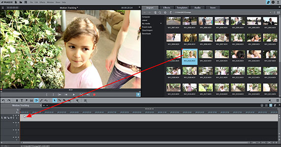 Import wideo do funkcji Motion Tracking