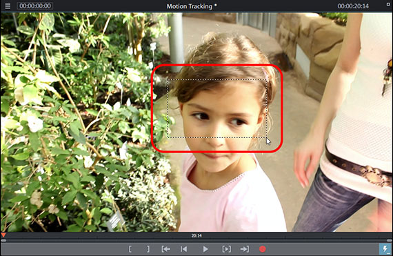 Zielbereich für Motion Tracking auswählen Motion Tracking: Motiv festlegen