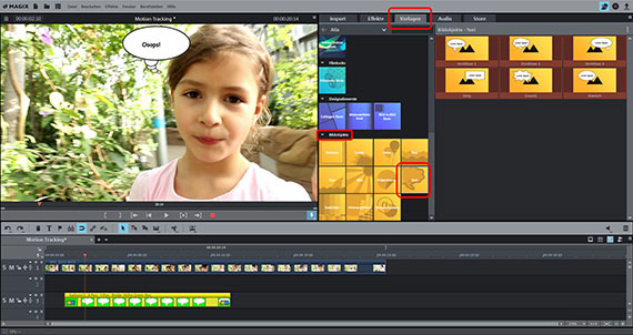 Textobjekt für Motion Tracking Sprechblase für Motion Tracking erzeugen