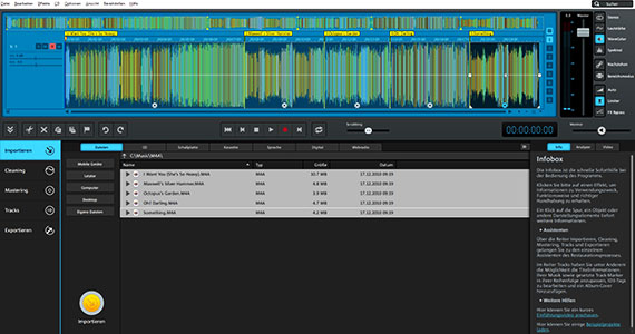 Audiodateien importieren