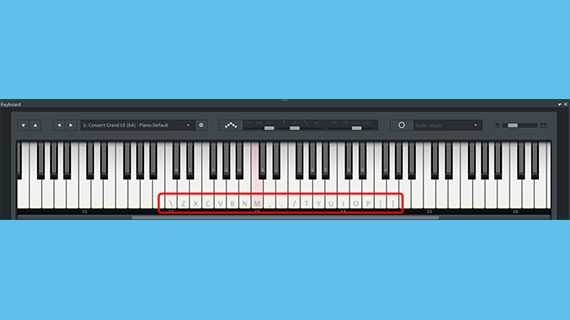 Play on-screen keyboard with keyboard shortcuts