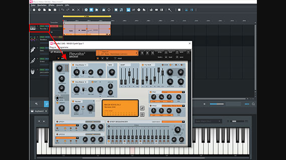 VST-Instrument wechseln über das VST-Auswahlmenü