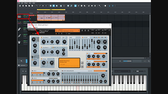 Change VST instrument via the VST selection menu