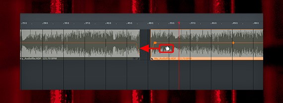 Dragging audio objects together to close gaps