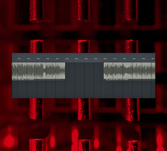 Trim audio object and delete the cut passage