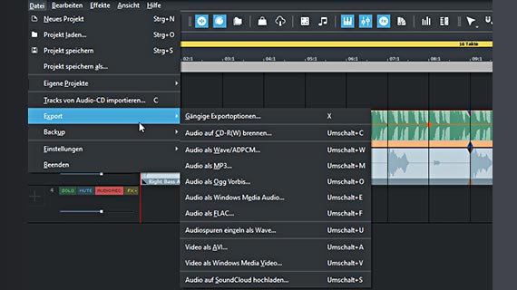 Dateiexport Eigene Musik im WAV- oder OGG-Format exportieren