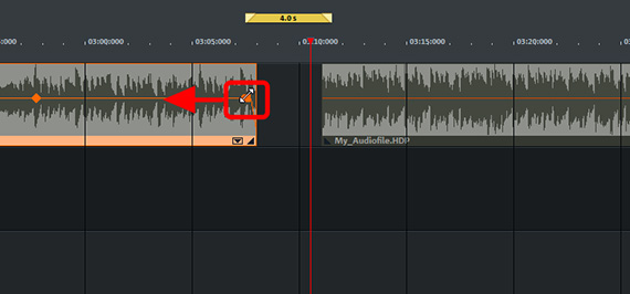 Hide audio object at top handle