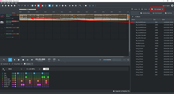 Load audio file from file manager