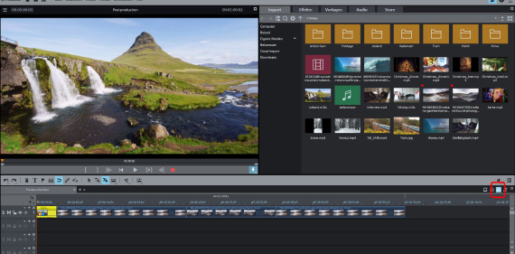 Editing video files in Timeline mode