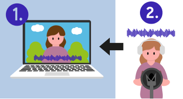 Voice-over-dubbing - voorbeeld