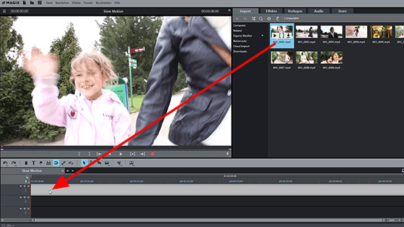 Schritt 1: Video importieren Time-Lapse-Effekt: Import