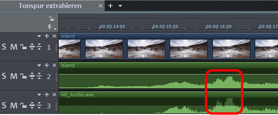 Tonspur ersetzen mit alternativer Audio-Aufnahme Synchronisation an der Wellenform