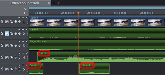 Removing audio: Multiple audio tracks