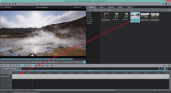 Removing audio from video: Video import