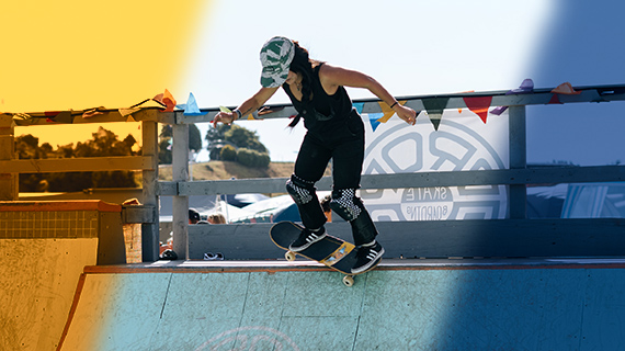 Filtro de vídeo aplicado a la imagen de un skater Ilustración de diferentes filtros de vídeo para los efectos