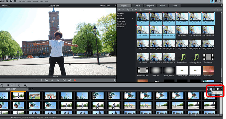 Scene overview Sorting photos